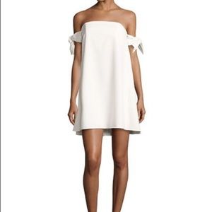 MILLY ITALIAN CADDY JADE DRESS IN WHITE.